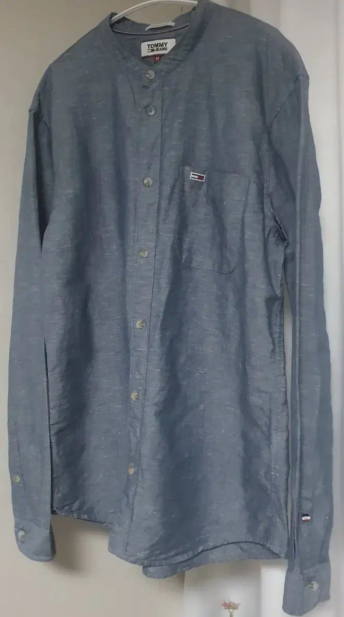 TOMMY JEANS(トミー ジーンズ ) スタンドカラー リネン混 シャツ