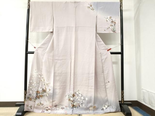 平和屋着物●訪問着　作家物　草花文　暈し染め　金彩　ロング丈　正絹　逸品　未使用　CAAW8663yc 平和屋着物○訪問着 作家物 草花文 暈し染め 金彩 ロング丈 正絹 逸品