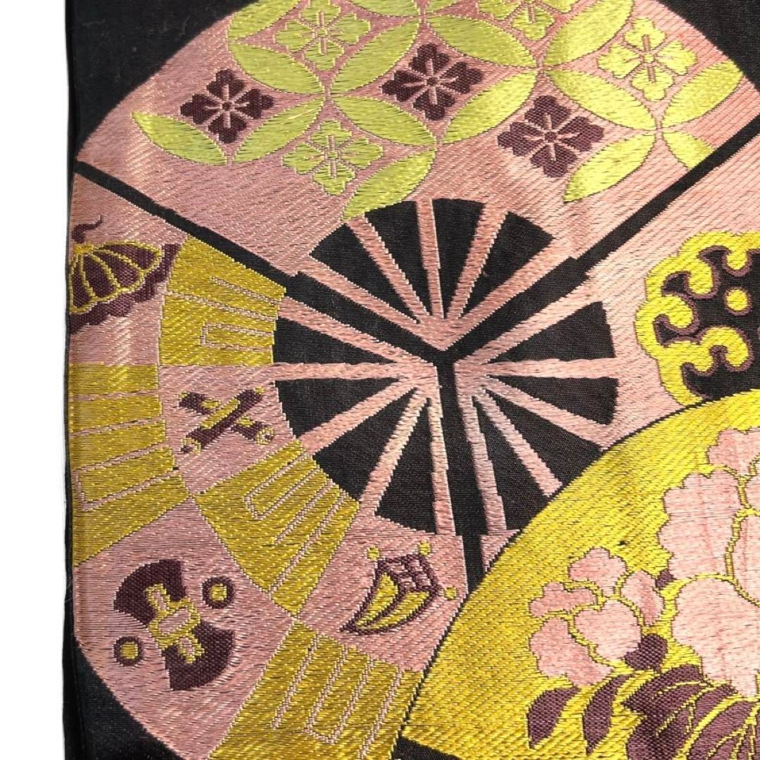 アンティーク 名古屋帯 扇 七宝 菊 梅 牡丹 宝尽くし 着物 014a d  