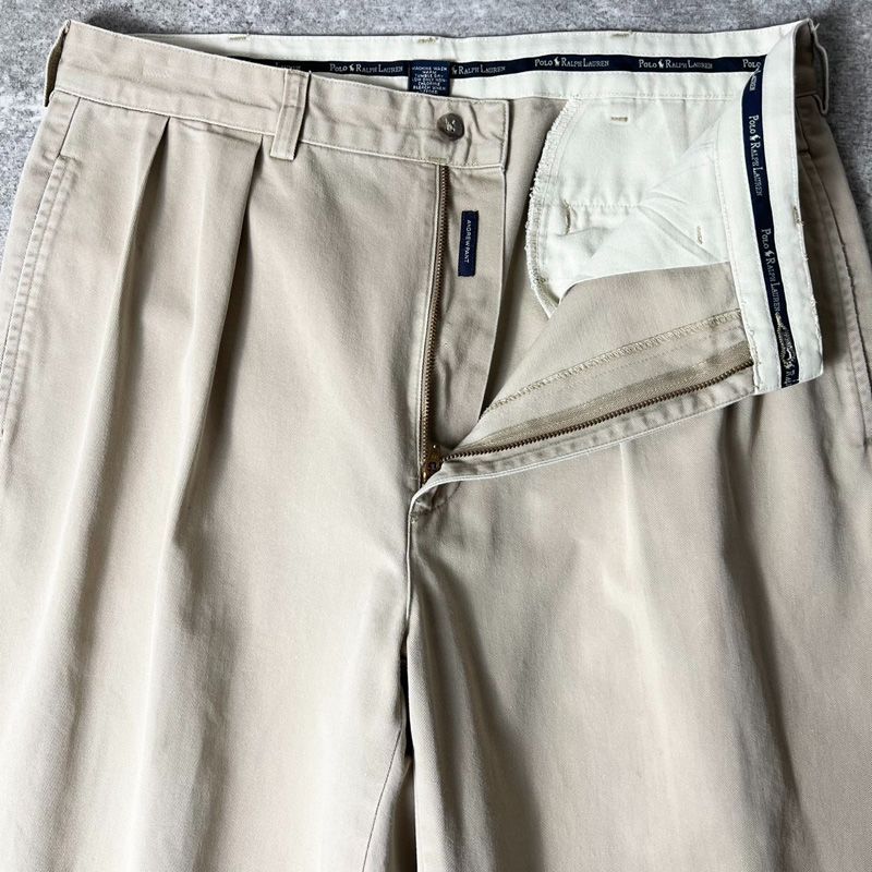 Polo Ralph Lauren ポロチノ 90s00s チノパン 34×32 90s POLO RALPH LAUREN 2タック コットン チノ パンツ 34 32