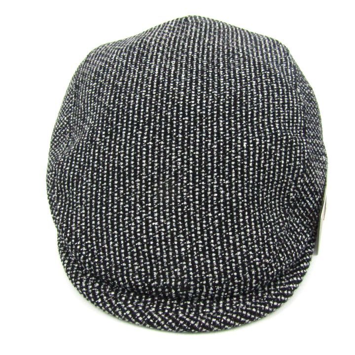 ボルサリーノ ハンチング 帽子 ブランド ツイード メンズ S 55 cm サイズ ブラック Borsalino