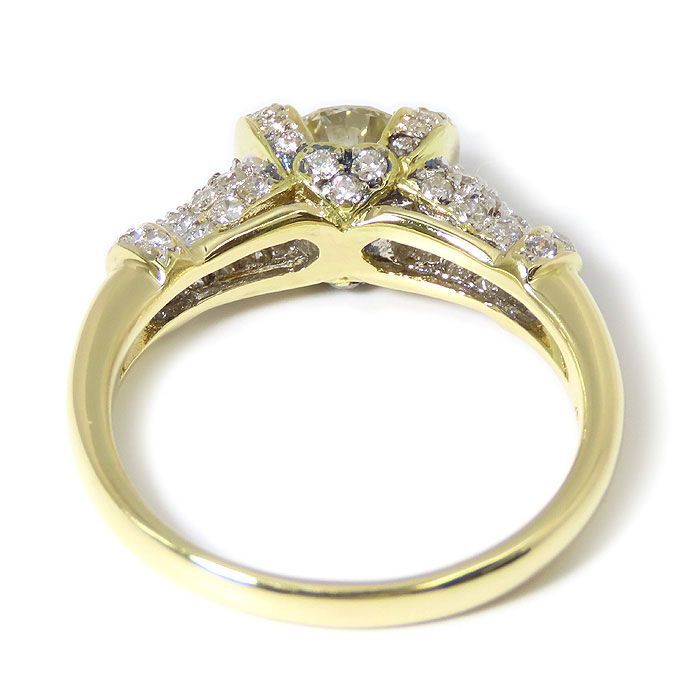 一粒ダイヤモンド リング ゴールド ダイヤイモンド 鑑定書 18金 美品  