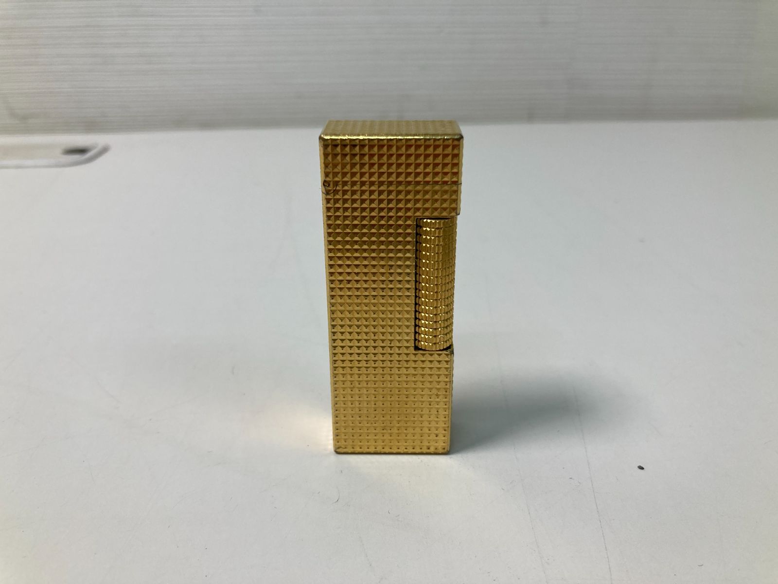 Dunhill ダンヒル スクエア ブロックチェック柄 ローラー式 ライター ゴールド スイス製 現状品