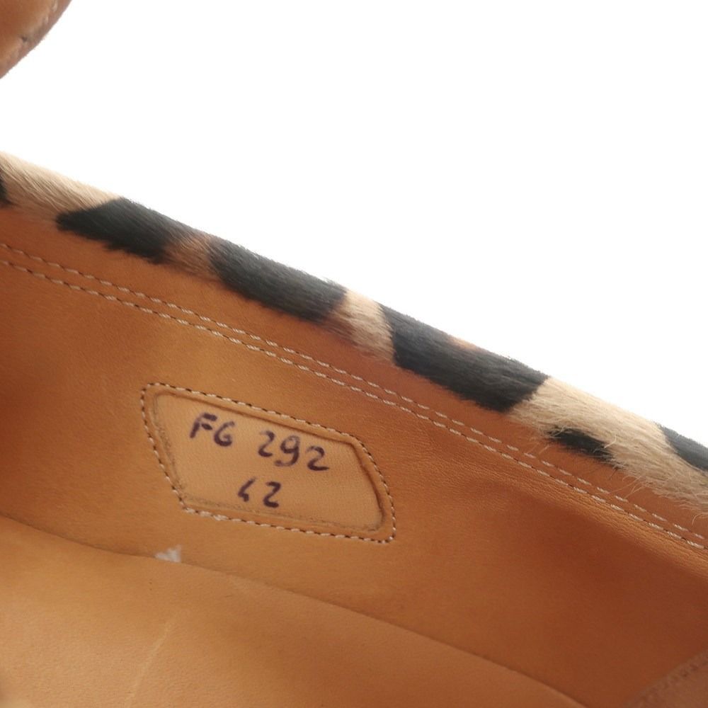 中古】ジャコメッティ ハラコ レオパード柄 ローファー 42 メンズ