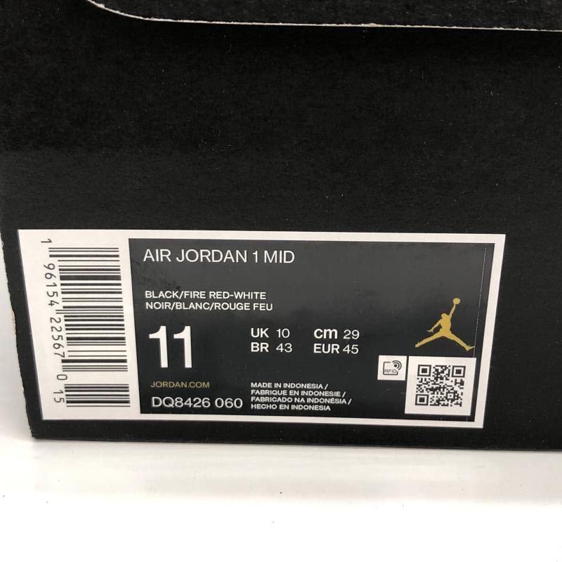 【中古】Nike Air Jordan 1 Mid Bred Toe サイズ29cm DQ8426-060 ナイキ[91]