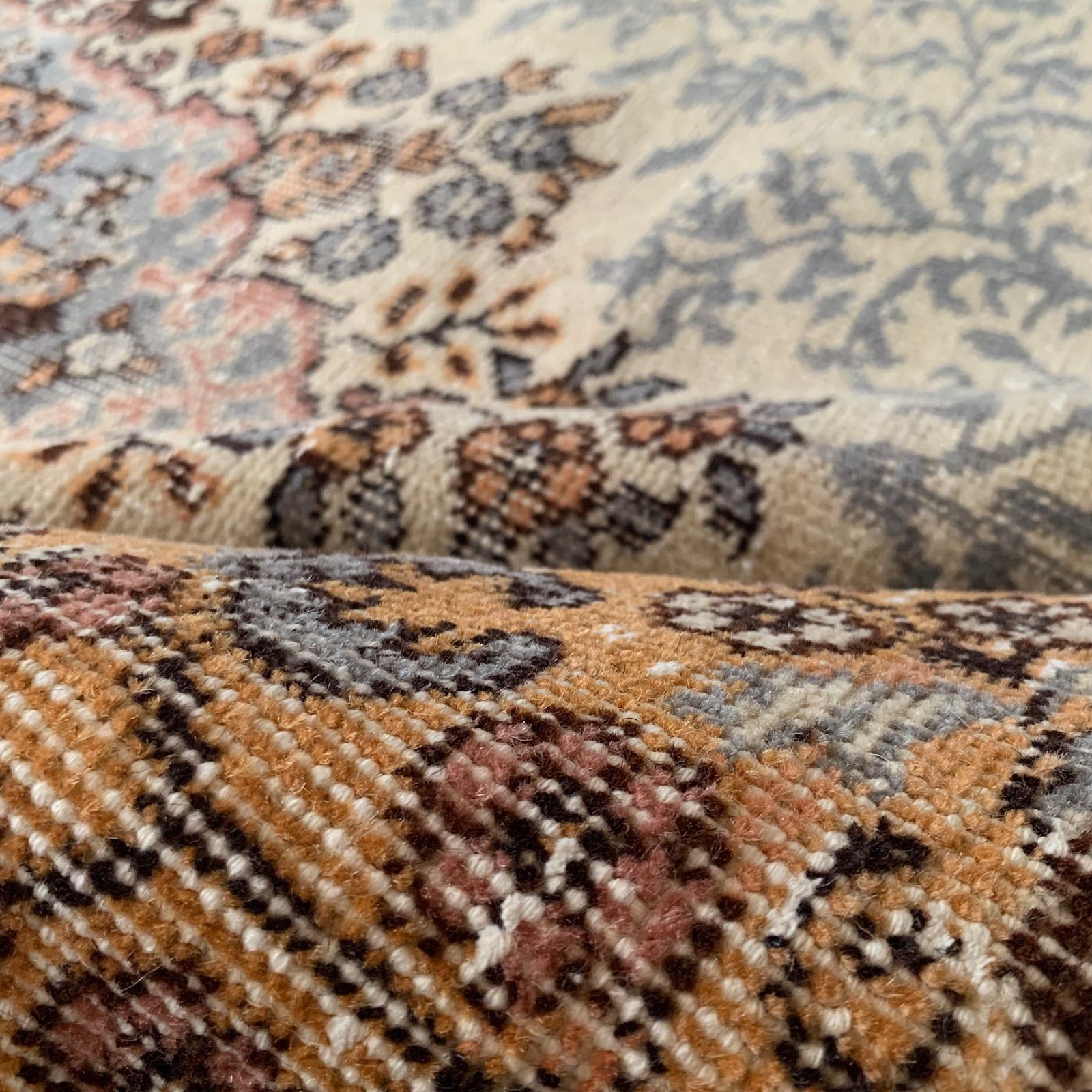 特大　超大判 274×160 マンダリンオレンジ トルコヴィンテージラグ 特大 超大判 274×160 マンダリンオレンジ トルコヴィンテージラグ 特大