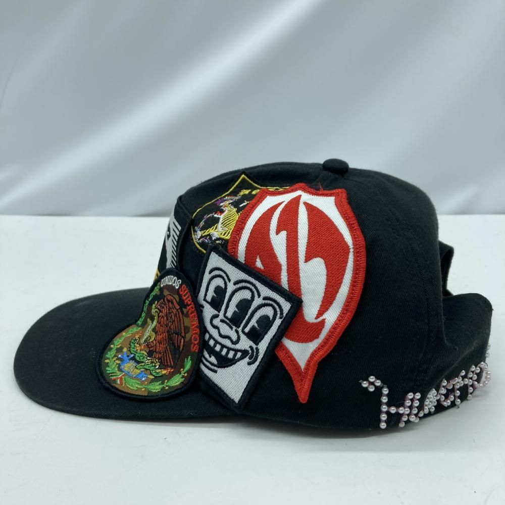 中古】SUPREME 25ss Patech 6-panel キャップ ブラック △カスタム品