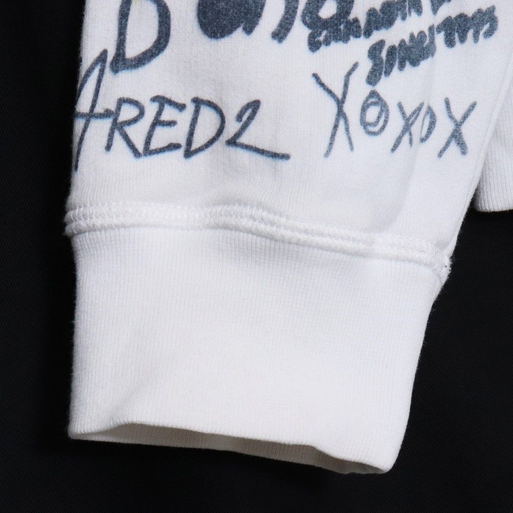 DSQUARED2 WRITINGS COOL HOODIE Lサイズ ホワイト S74GU0596 S25516 