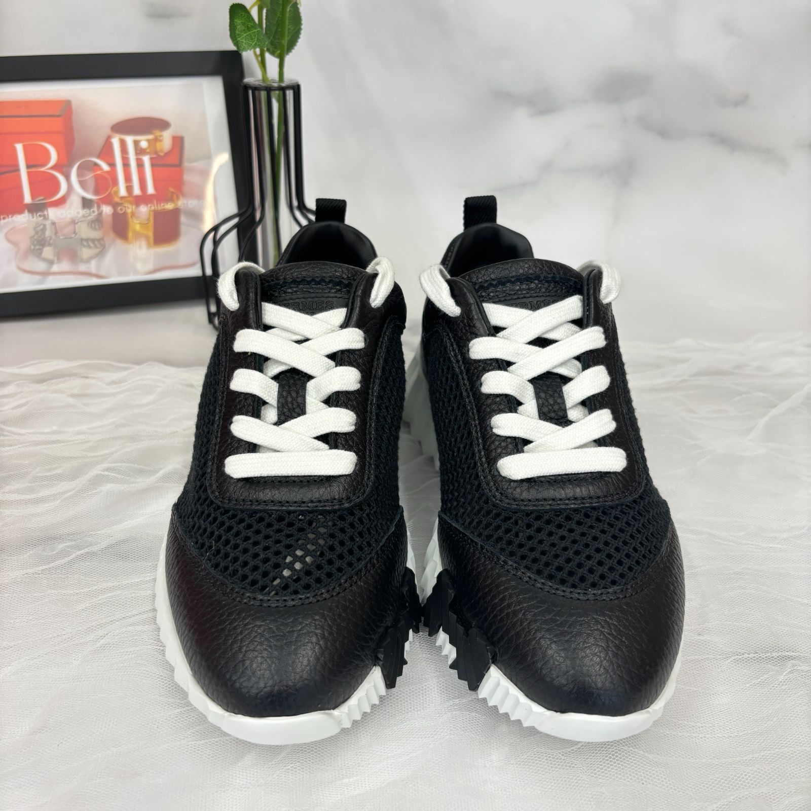 新品 エルメス バウンシング⭐︎黒⭐︎メッシュ 鑑定済み 【 新品