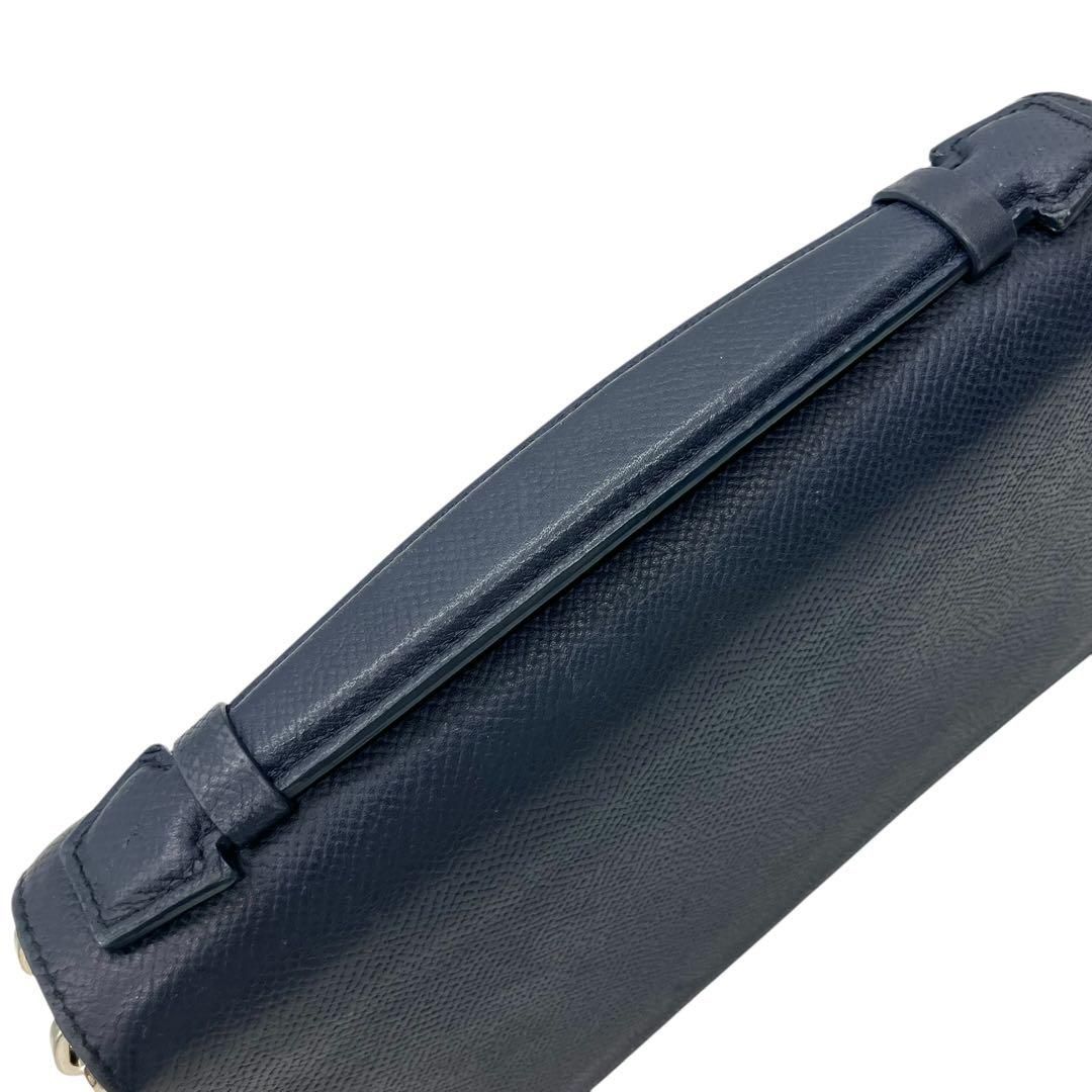 良品 2118 dunhill オーガナイザー 長財布 レザー ネイビー Dunhill - 良品 2118 dunhill オーガナイザー 長財布 レザー