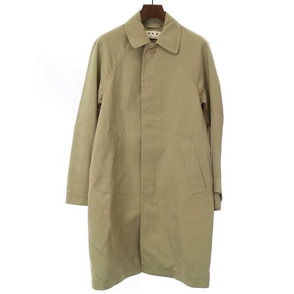 MARNIマルニ17SSナイロンシルクストレッチステンカラーコートベージュ 