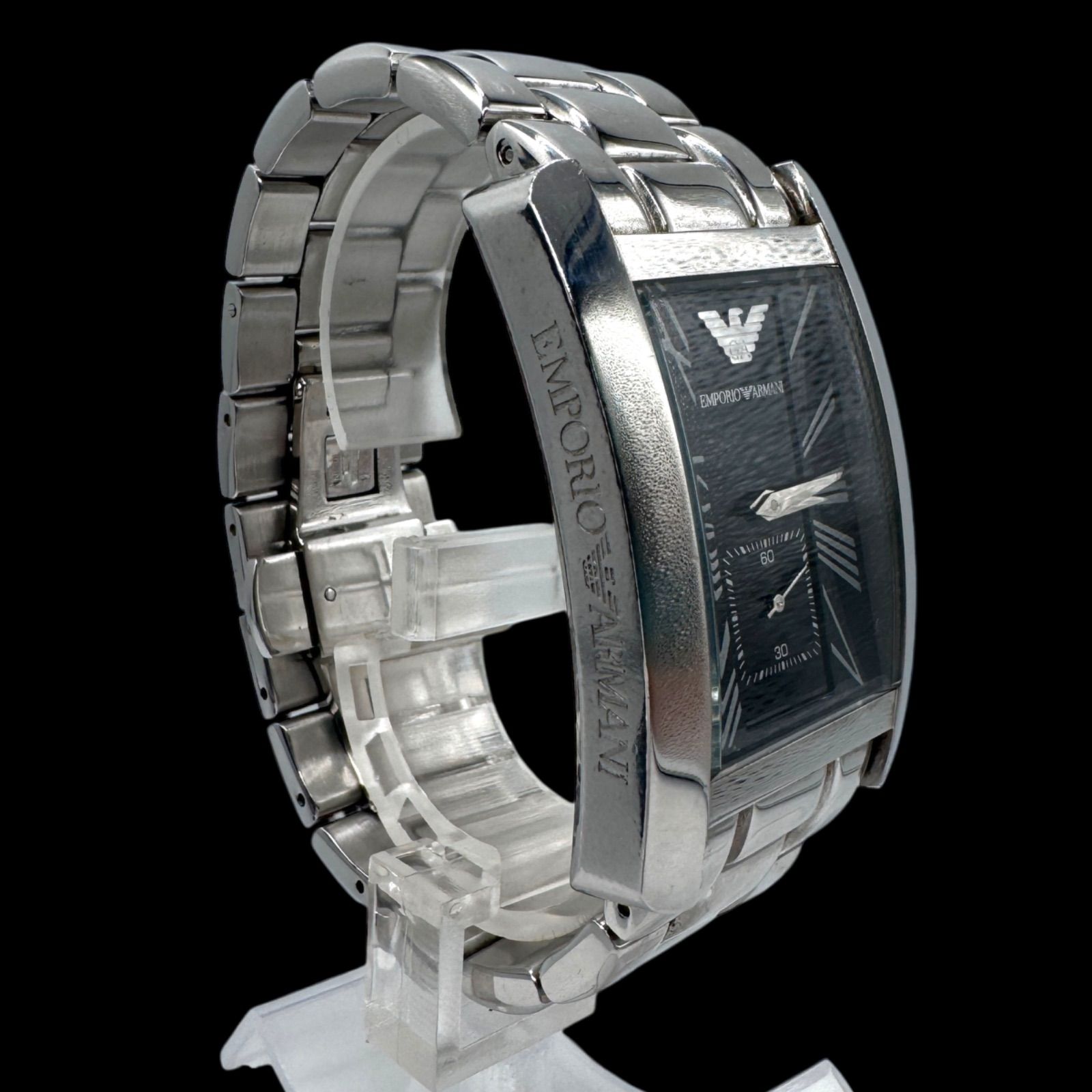 美品 EMPORIO ARMANI エンポリオ アルマーニ 切替 ラムレザー ジャケット ブルゾン ブラック 44 EMPORIO ARMANI エンポリオアルマーニ 腕時計 美品