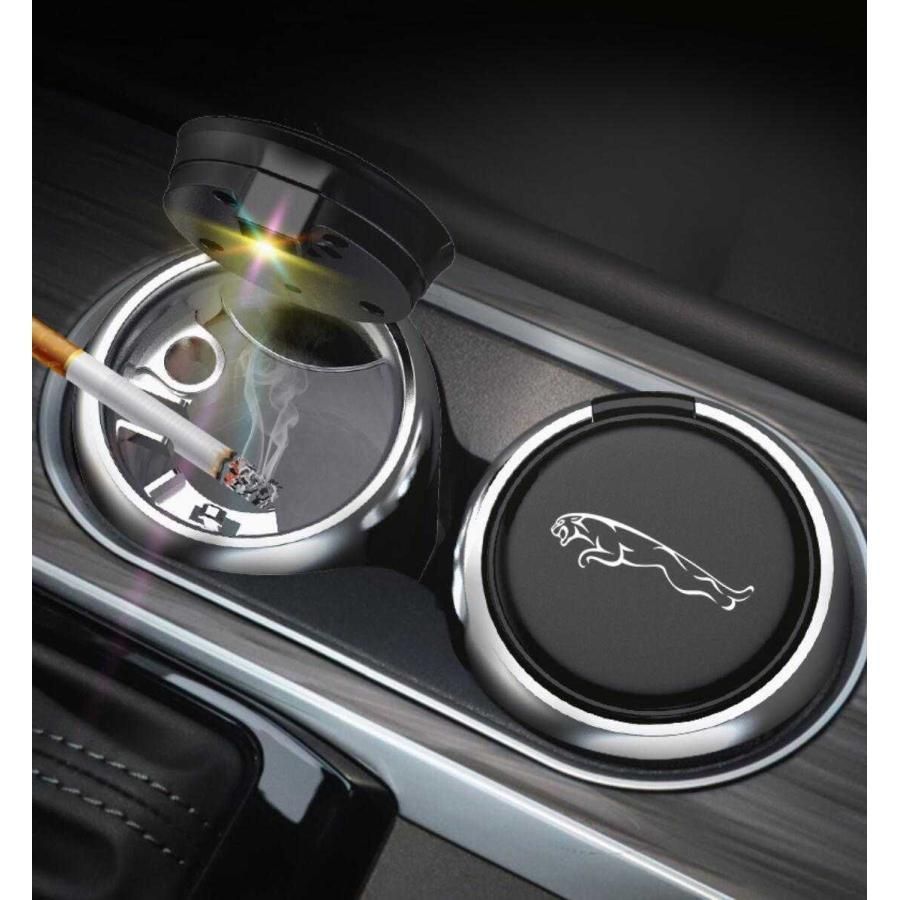 新品！高級感 ジャガー JAGUAR  灰皿  自動車用灰皿火消し タバコLED付  車用収納  全車種対応  XJR XE XF E-PACE F-PACE F-TYPE