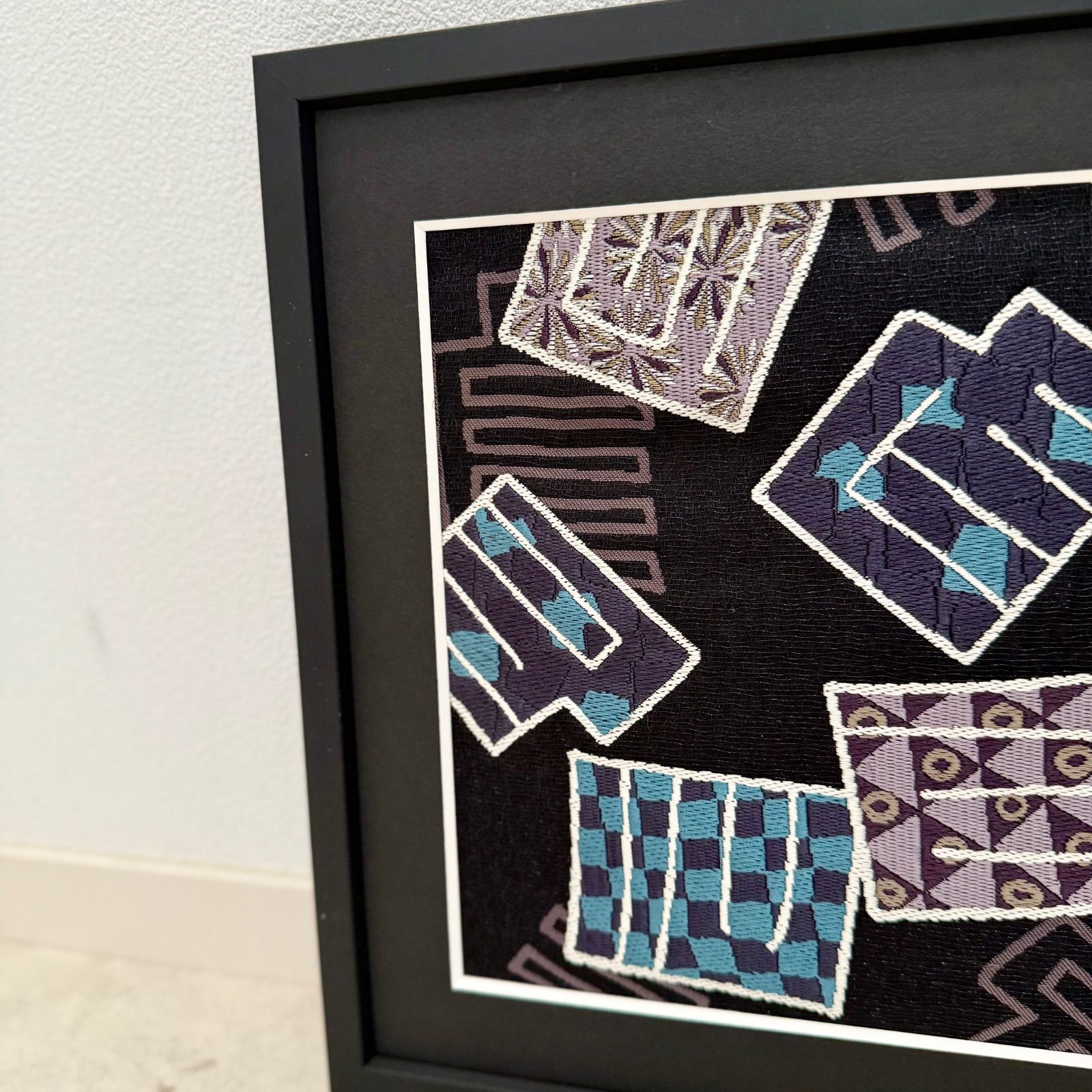 京都帯屋さん フレーム入りシルク織物アート 源氏香