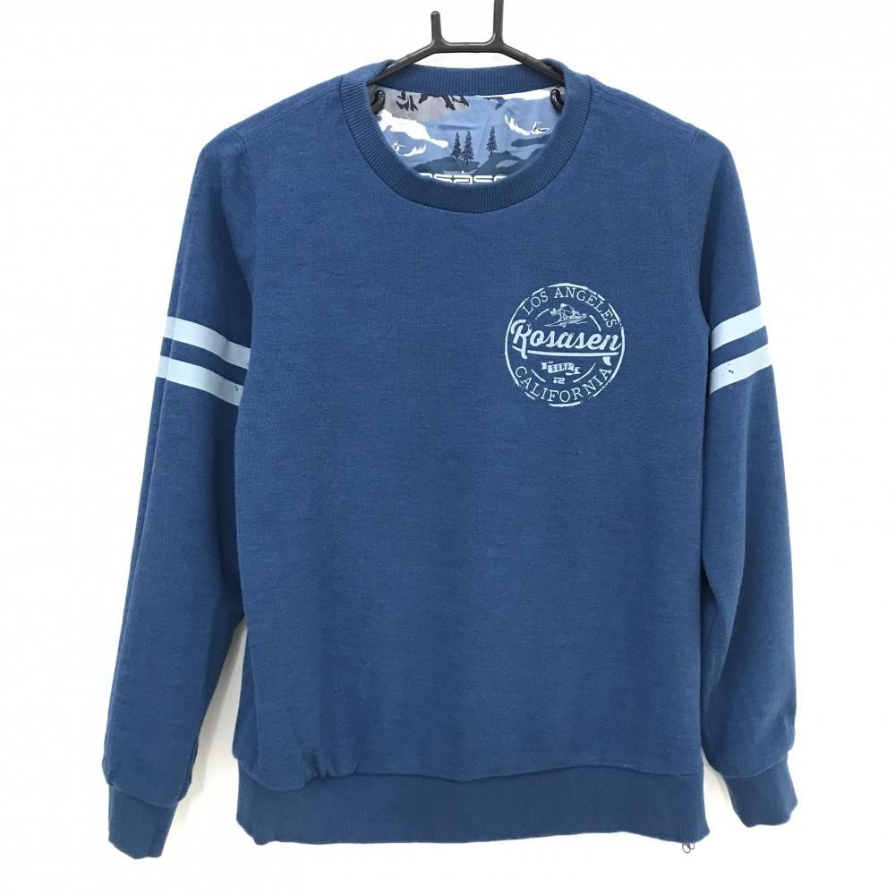 美品】ロサーセン リバーシブルスニード ライトブルー×白 カモフラ柄