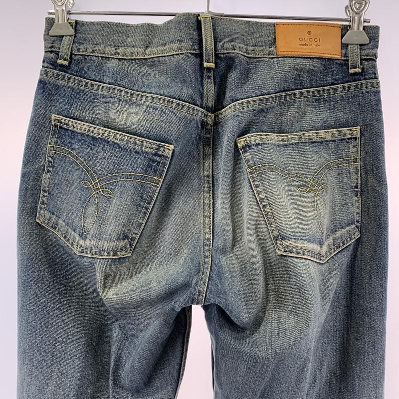 中古】GUCCI ヴィンテージ加工ストレートデニムパンツ