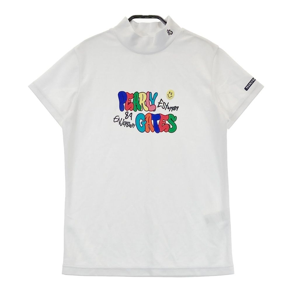 サイズ 1 PEARLY GATES パーリーゲイツ 2025年モデル ハイネック半袖Tシャツ ホワイト系 240101447472 ゴルフウェア レディース ストスト