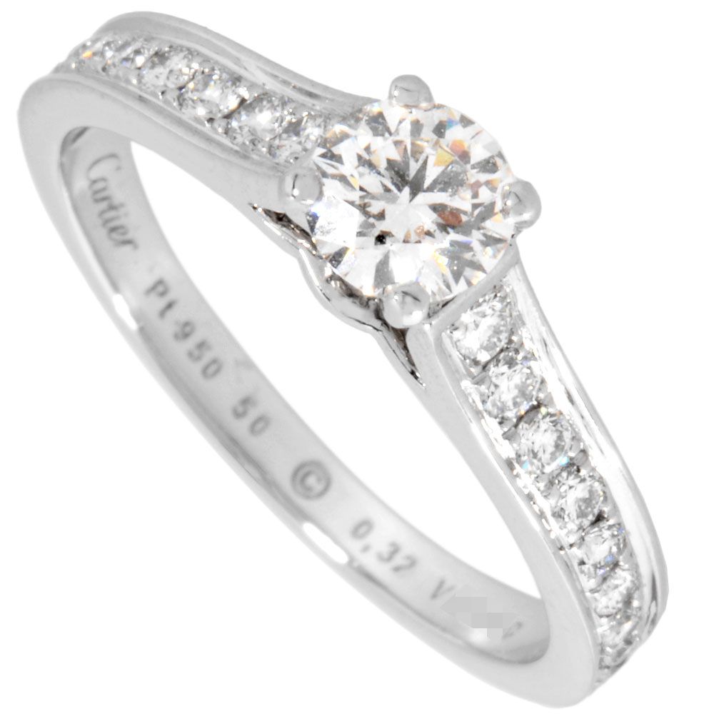 カルティエ Cartier ソリテール 1895 リング 指輪 ダイヤモンド 0.32ct 50 Pt950 3.4g プラチナ H|VVS2|EX ハーフエタニティ