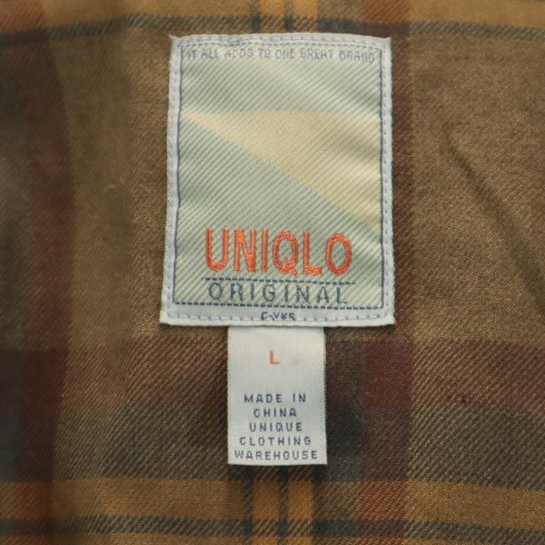 ユニクロ 90s ウールブレンド ハーフ コート L 茶系 UNIQLO フード ジャケット メンズ   【230219】