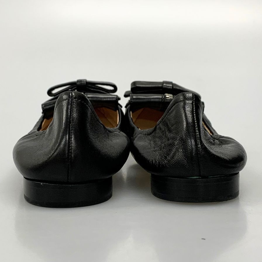 プラダ バレエシューズ フラットシューズ リボン＆チャックあしらい