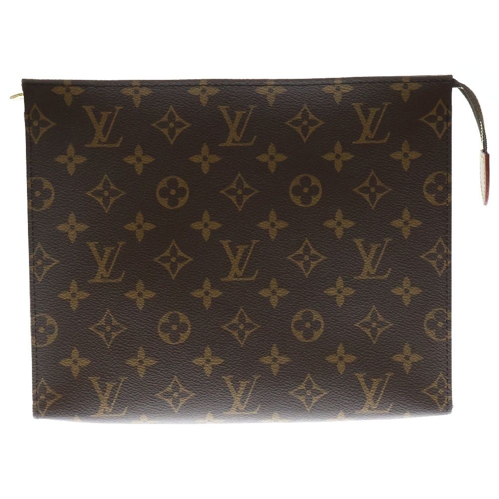 LOUIS VUITTON ルイヴィトン モノグラム ポッシュトワレ クラッチバッグ セカンドバッグ ポーチ ケース ブラウン ゴールド金具 M47546