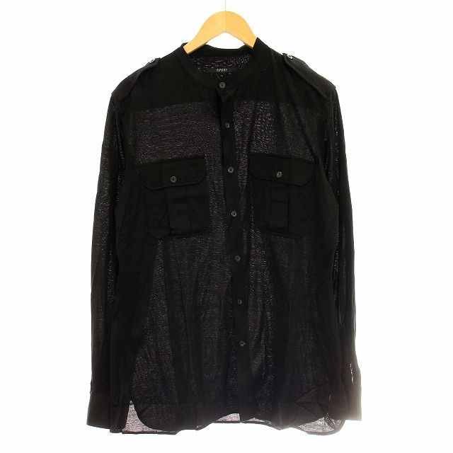 グッチ GUCCI バンドカラーシャツ 108610-25413 長袖 シャツ L 黒 