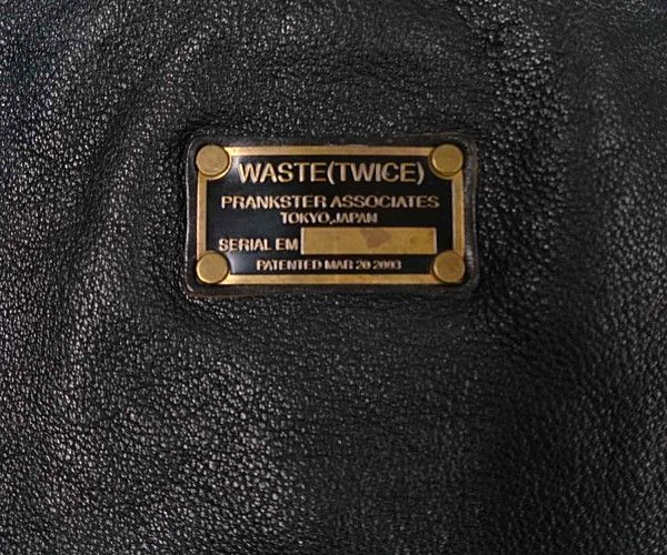 WASTE TWICE ウエストトワイス × CRAMP レザー トートバッグ 黒×グレージュ系 正規品 / 26321