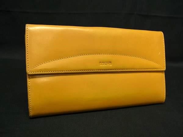 LOEWE イエロー レザー 二つ折り財布　本体のみ LOEWE ロエベ レザー 二つ折り 財布 ウォレット 札入れ カード