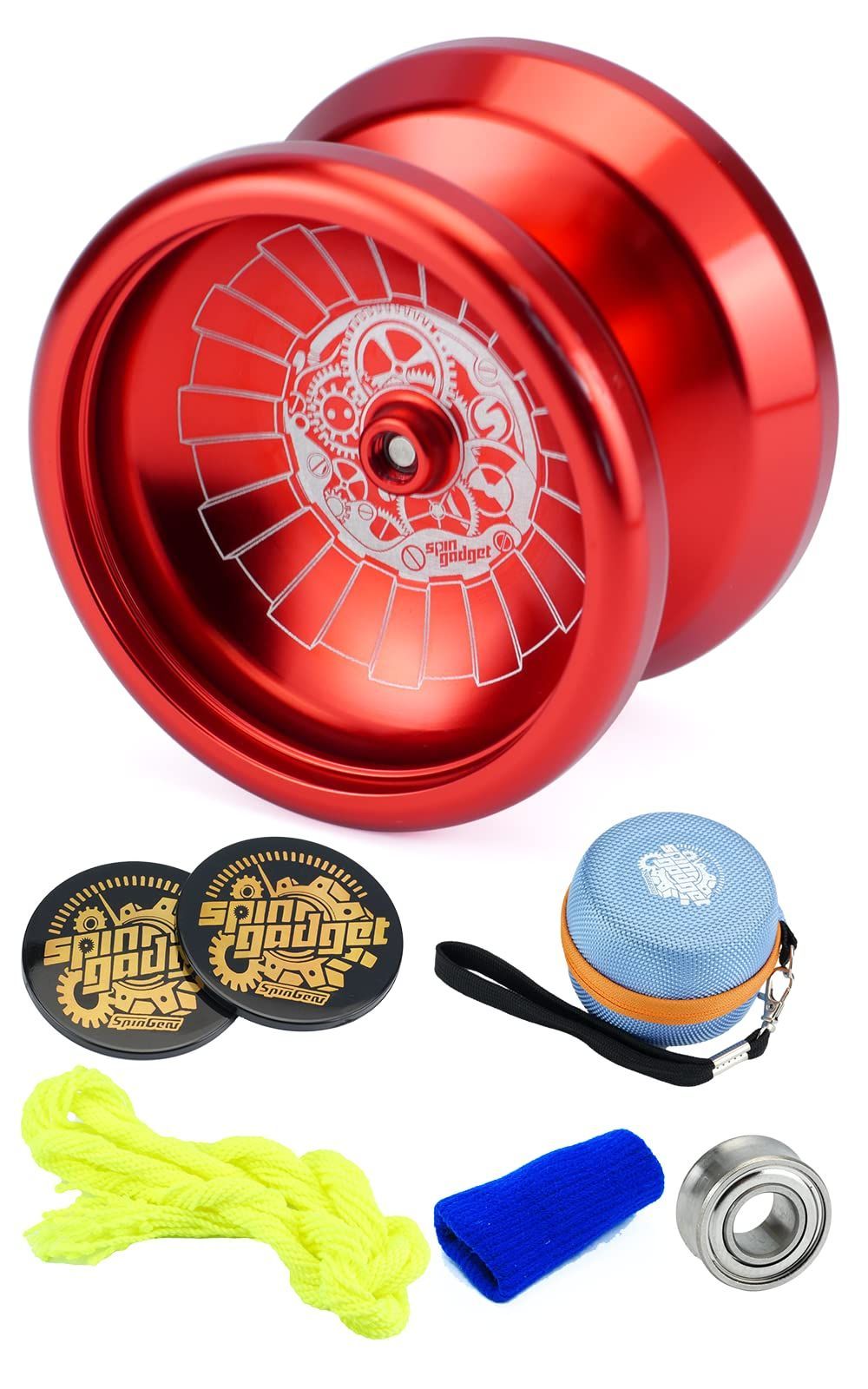 (フルメタルヨーヨー) スターターセット 初心者からバインドセッティングまで対応 メタルスピンガジェット (レッド) スピンギア