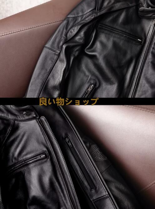 最上級ナッパ 上質牛革 レザージャケット 立ち襟 ライダース フライトジャケット 本革 イタリアンレザー バイクウエア S 5XL KANDAIZUMI_COM