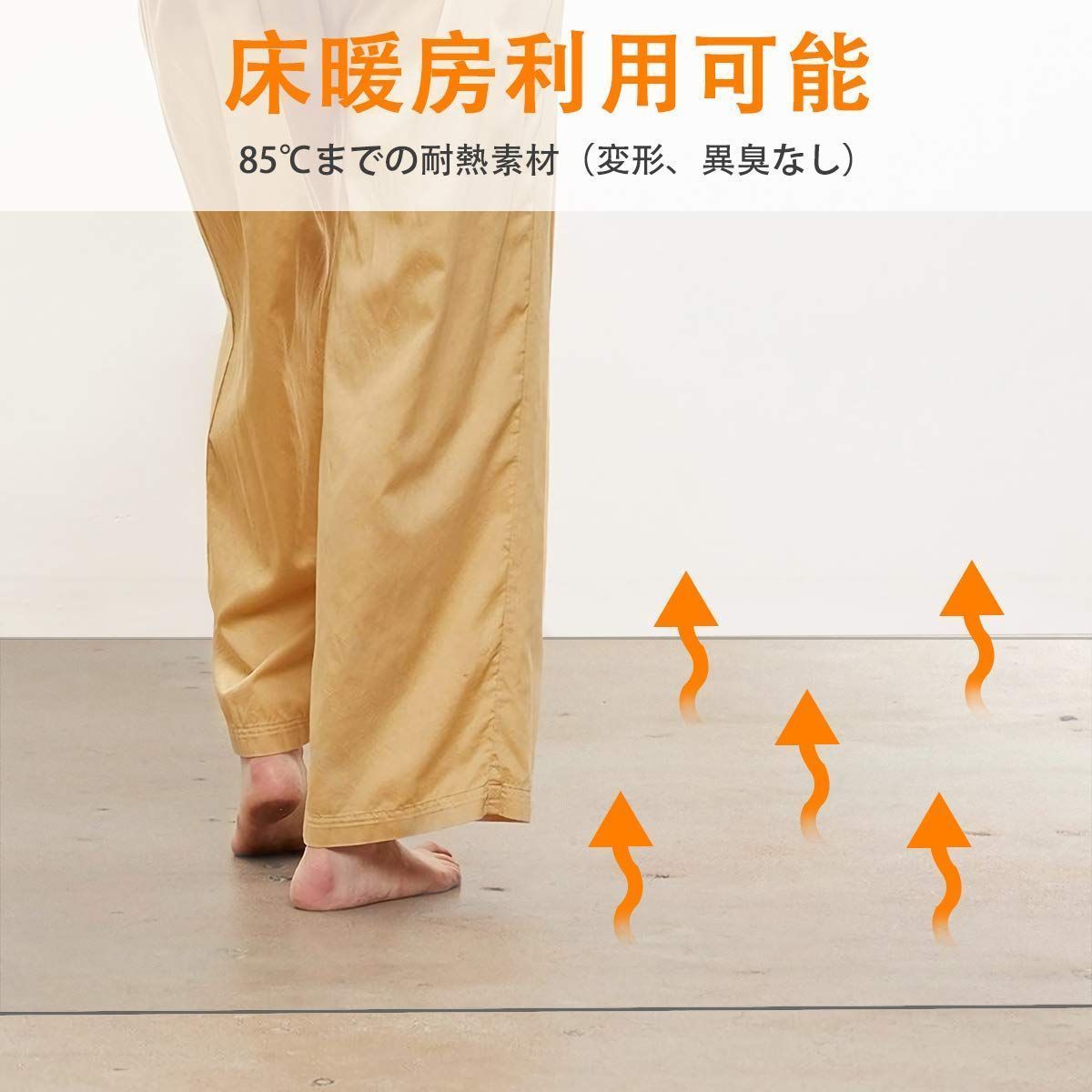 汚れ防止 お手入れ簡単 床暖房対応 床保護 撥水 滑り止め 透明 ソフト 厚さ1.5mm 200×120cm (200*120cm) チェアマット フロアマット クリアマット