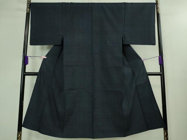 平和屋本店 上 男性 本場結城紬 重要無形文化財 単衣 100亀甲 総詰め 濃藍色地 DZAB0362kh5