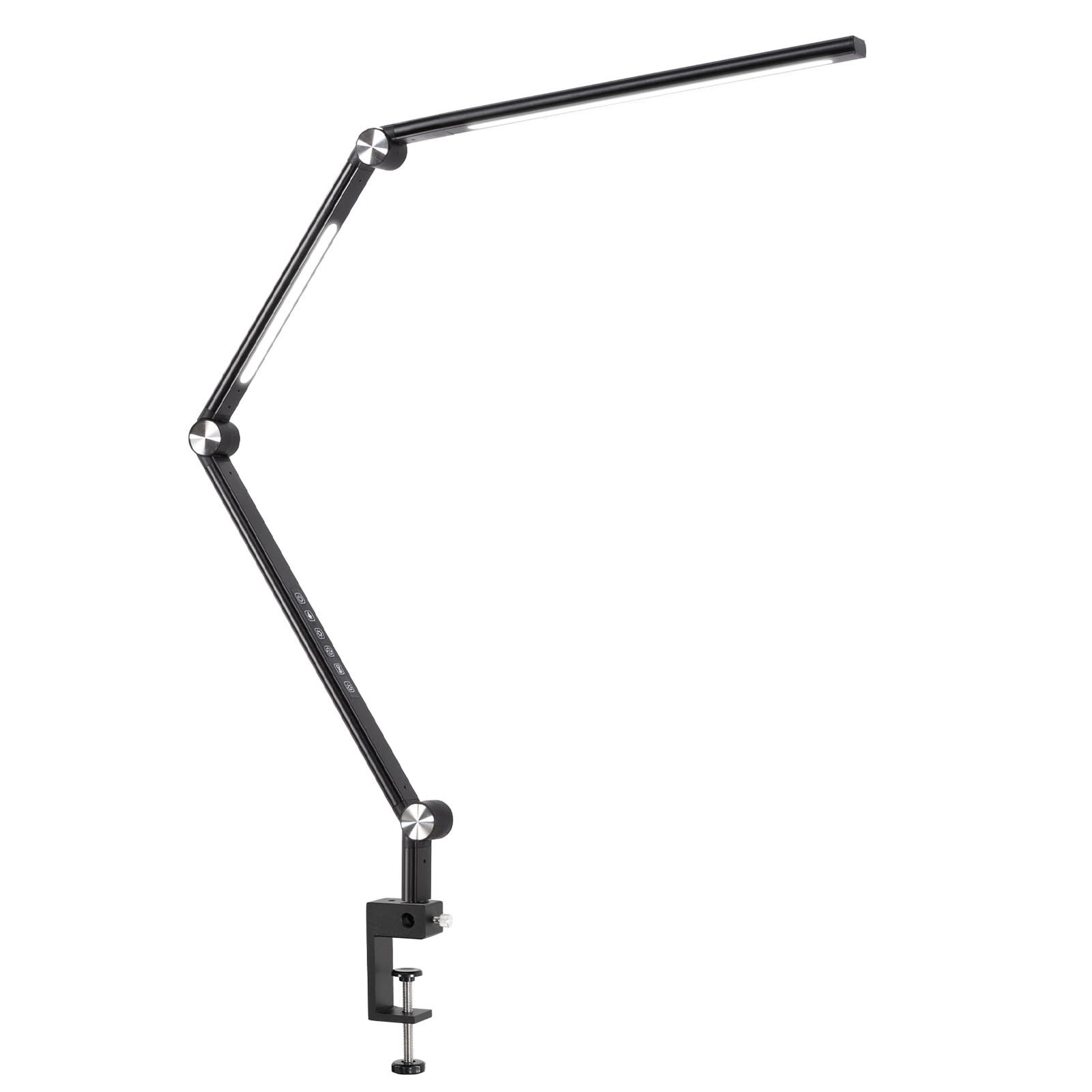 Kiyoraito デスクライト LED スタンドライト 22W ダブル光源 2400Lux 無段階調光調色 60秒遅延自動消灯 ポモドーロモード 高演色性RA95 クランプ付き 強化アルミ合金 折り畳み 多角度調節 卓上ライト 目に優しい ブラック リモコ NEXPOTALLINN_EU