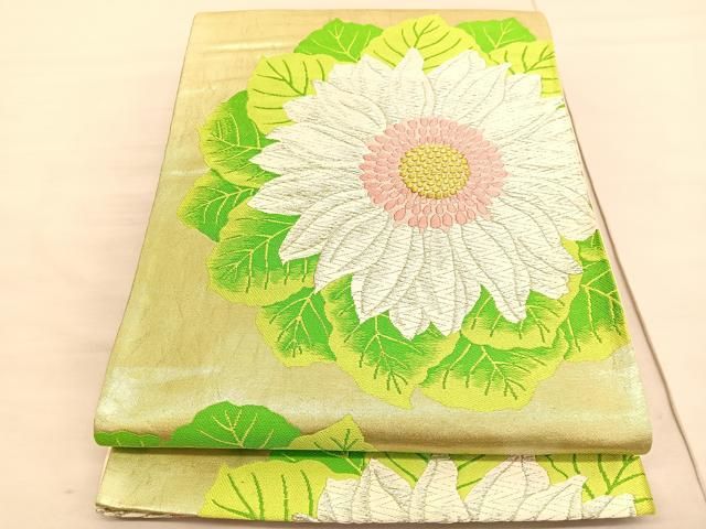 平和屋着物◎六通柄袋帯 唐織 束ね熨斗花文 金銀糸 正絹