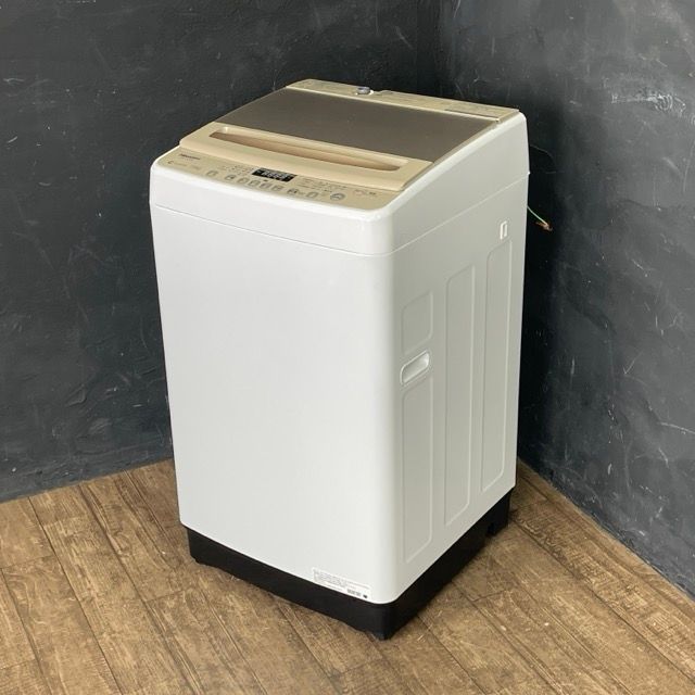送料無料 全自動電気洗濯機 動作保証 Hisense ハイセンス HW-DG75C 2025年製 7.5kg ホワイトxゴールド系 C 094003|23177