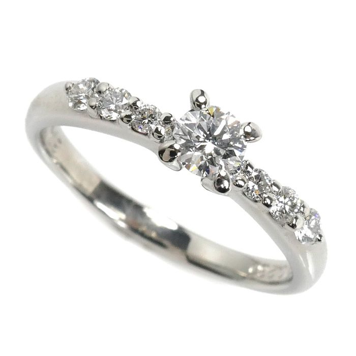 Christian Dior クリスチャンディオール Pt950プラチナ リング 指輪 ダイヤモンド0.230ct 9号 3.4g レディース