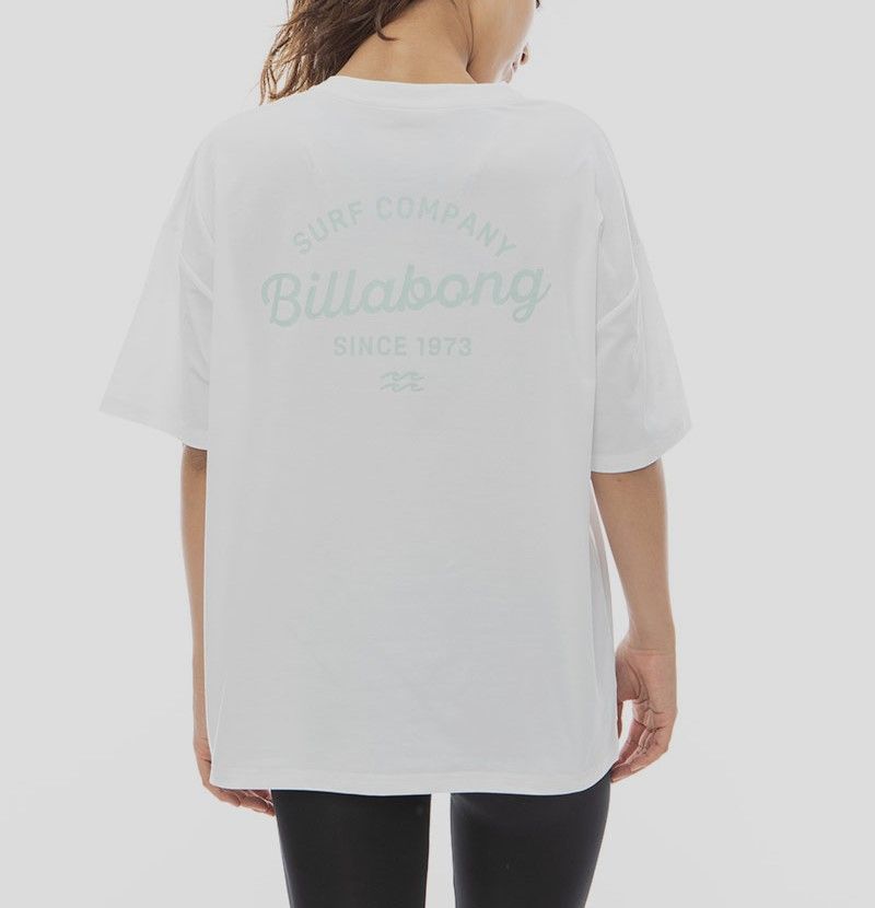 2024春夏 新品【BILLABONG/ビラボン】【FOR SAND AND WATER】 LOGO S/S TEE RASH 水陸両用ラッシュTシャツ WHT レディース BE013-864