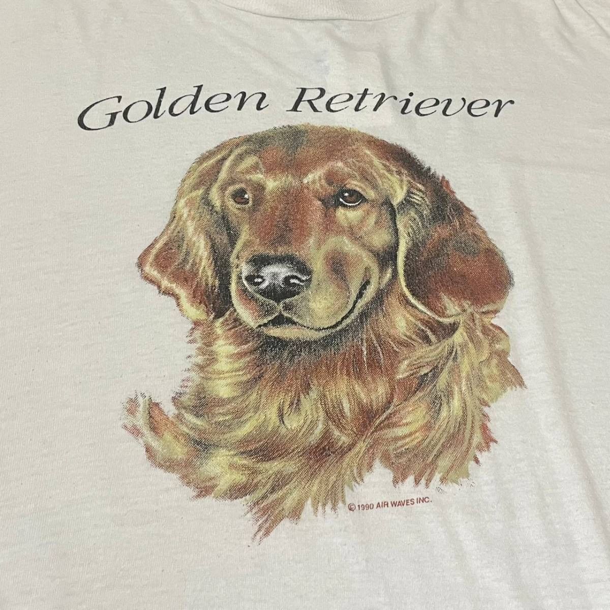 90s ゴールデンレトリバー 犬T Tシャツ 半袖 プリントT XL 白 - メルカリ