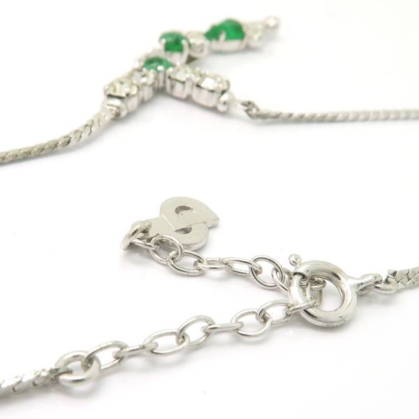 Christian Dior BIJOUX ネックレス / イヤリング シルバーカラー 緑石 
