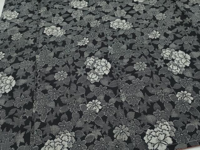 平和屋着物●本場大島紬　7マルキ　草花文　正絹　逸品　CAAW3917vf 平和屋着物○本場大島紬 7マルキ 草花文 正絹 逸品 CAAW3917vf