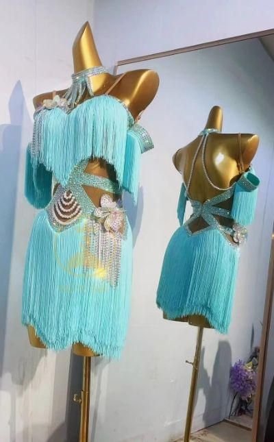 オーダーメイド 社交ダンス衣装 ラテンワンピースドレス 色変更可