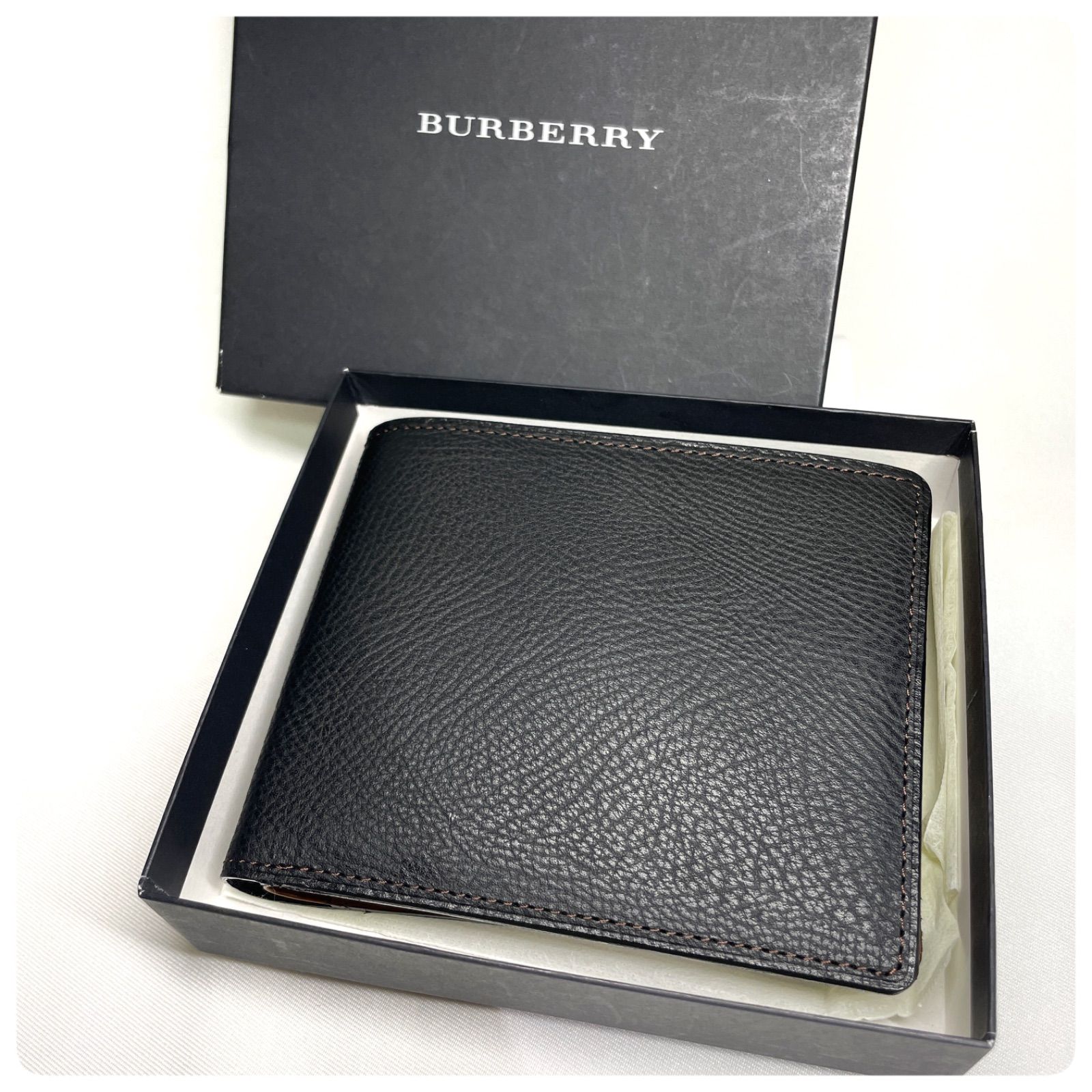 未使用✨バーバリー BURBERRY 折り財布 メンズ バイカラー ブラック