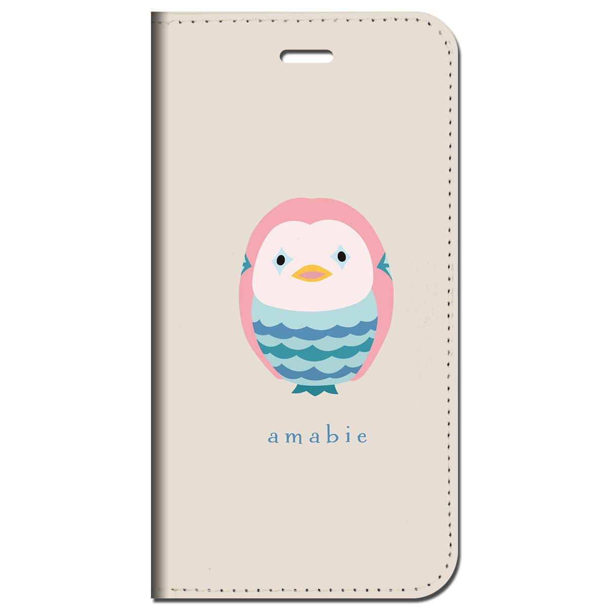 iPhone15 他 手帳型 ケース アマビエ ベージュ  iPhone SE 8 13 12 他 iPhone各機種対応可能 スマホケース  58