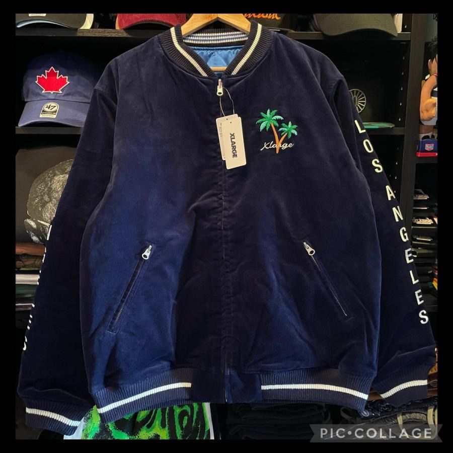 XLARGE REVERSIBLE FLAG GAL SOUVENIR JACKET NAVY Lサイズ - メルカリ