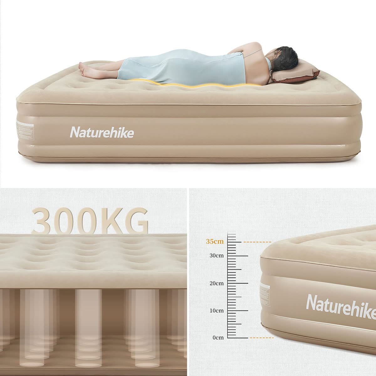 色: 砂色、2人用】Naturehike エアーベッド ダブルサイズ エアベッ