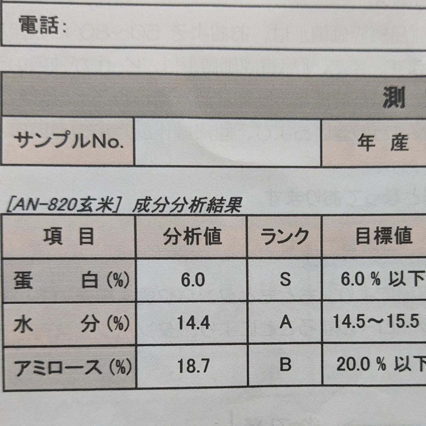 食味検査高評価