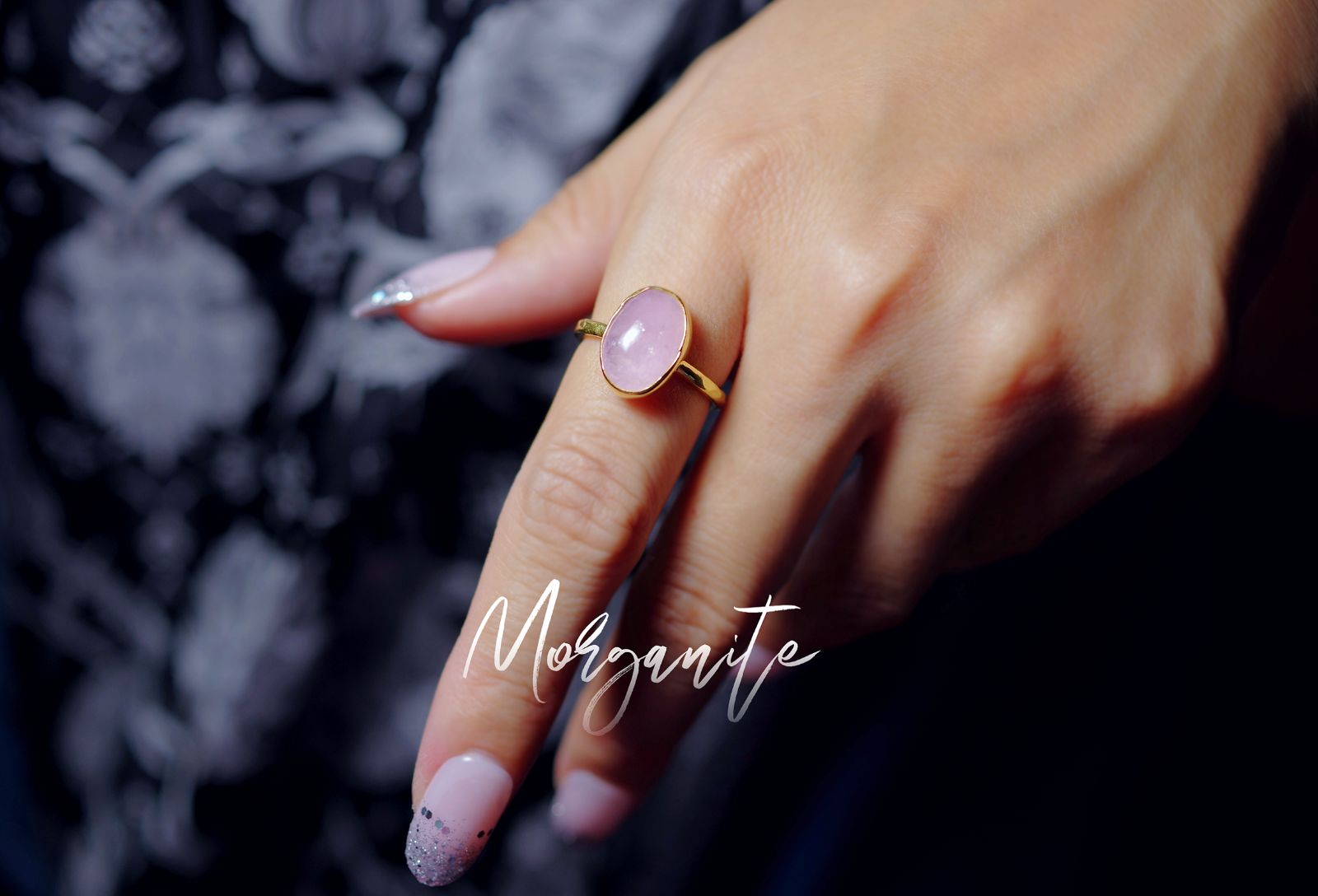 New Arrival☆新作 ☆『Morganite』☆天然石リングsilver925 + k18