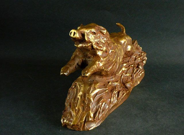 北村西望　新風百寿　置物　干支　ブロンズ像　猪　亥　彫刻　銅製 北村西望 新風百寿 置物 干支 ブロンズ像 猪 亥 彫刻 銅製