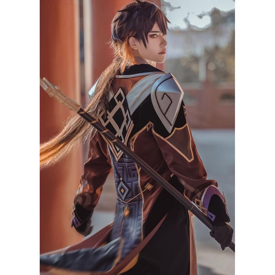 火花 原神 コスプレ 鐘離 ショウリ 衣装 ウィッグ 靴 武器 追加可