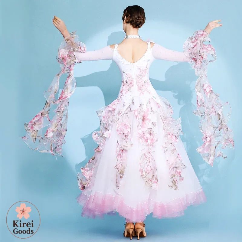 社交ダンスワンピース パーティワンピース レッスンウェア ピンク